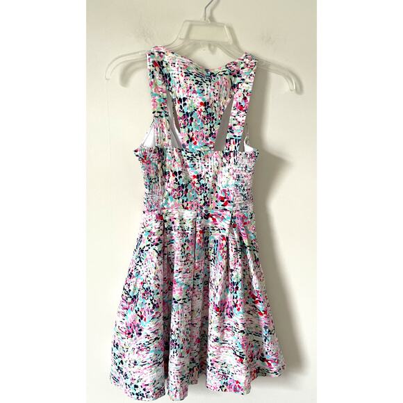 Guess Fit and Flare Zipper Mini Dress White Multi Color Size 2 - Picture 2 of 9